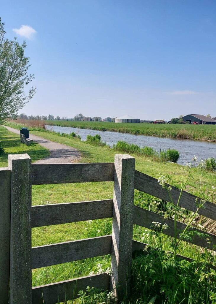 Uitzicht over het water in Friesland